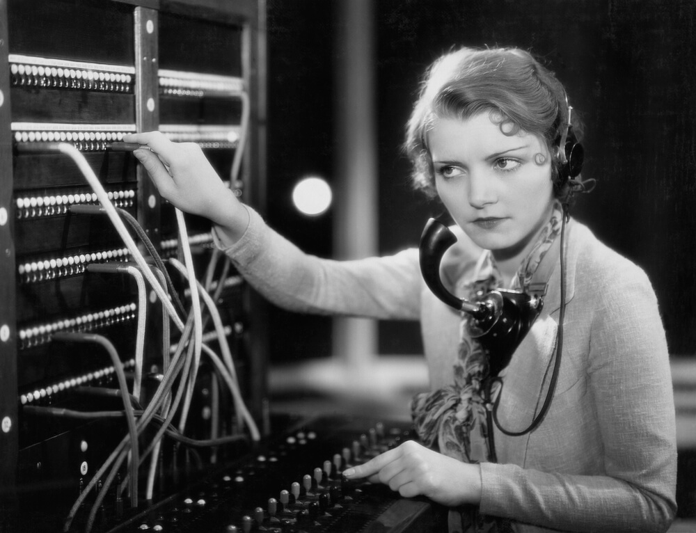 Switchboard operator - B&W - vinatge